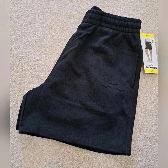 NWT Lazy Pants High Rise Shorts Small Sweat Shorts Black Jogger Shorts 5" inseam - Picture 11 of 11